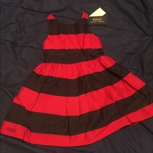 Navy Blue and Red semi- formal dress